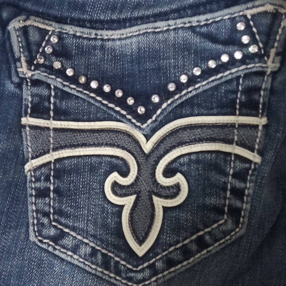 Rock Revival Women's 26 Bootcut Liberty Bejeweled Rhinestones Distressed NWT